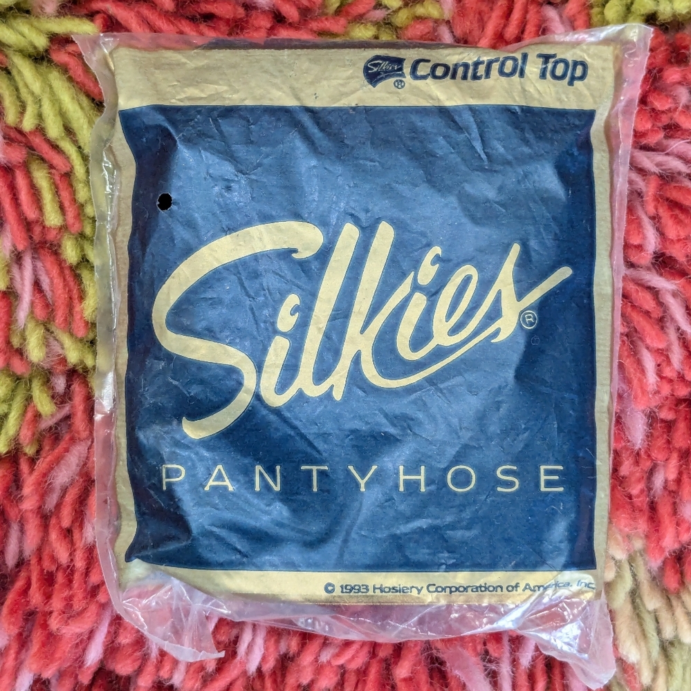 Vintage Silkies Navy Control Top Pantyhose